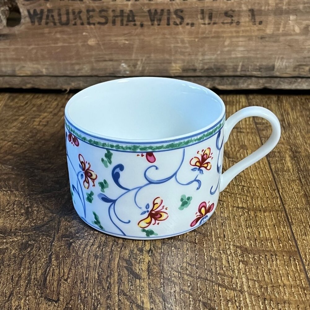 Coventry Portuguese Tile Cup Fine Porcelain White Floral